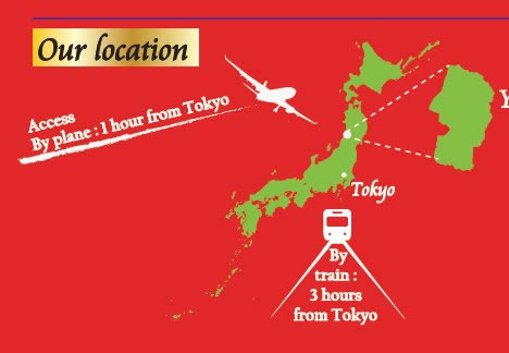 Our Location in Yamagata Access by plane: 1 hour fron Tokyo.  Access by train: 3 hours from Tokyo  